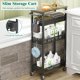 thumbnail image 2 of Carrito de Almacenamiento Delgado XYZLVSI de 4 Niveles con Ruedas, Carrito Metálico Estrecho para Cocina, Organizador para Baño con Estante de Madera y Asa para Espacios Pequeños, 2 of 9