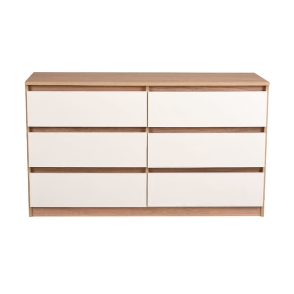 Cómoda Nórdica 6 Cajones Olmo - Blanco