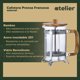 thumbnail image 2 of Cafetera Francesa 800ml Atelier Prensa Francesa Vidrio Y Acero Inoxidable Portatil, 2 of 3