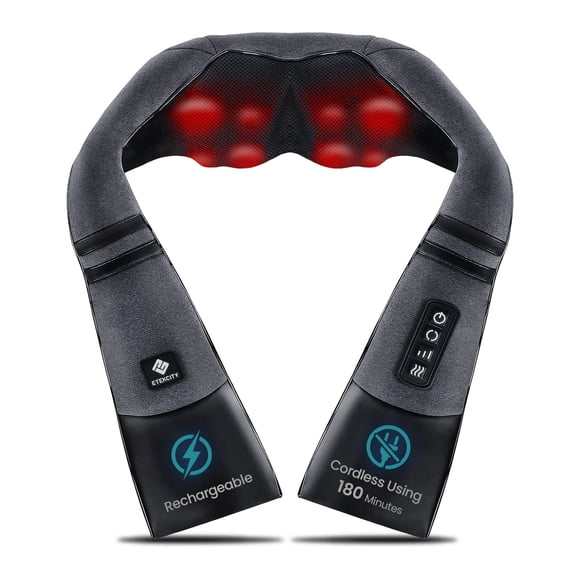 Masajeador de cuello Etekcity inalámbrico para aliviar el dolor con calor y shiatsu