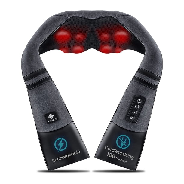 Masajeador de cuello Etekcity inalámbrico para aliviar el dolor con calor y shiatsu