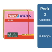 Tesa - Pack 3 Notas Adhesivas Neón 75X75Mm 320 Hojas