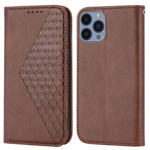 Funda Flip Foxdock Para Iphone 12 Mini , Estilo Billetera Con Diseño Rombo, Correa De Mano Y Soporte, Uso Diario