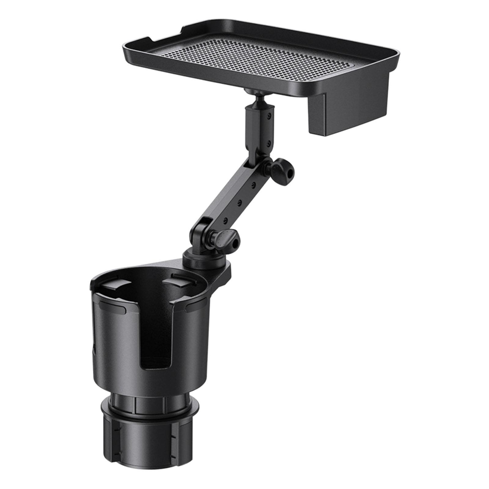 Magideal - Portavasos De Coche Multifuncional Con Bandeja, Adaptador De Tazas De Agua Montado En Vehículo Negro Automotriz De Colocación Para Bebidas De Menos De