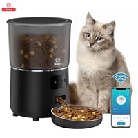 Koba - Dispensador Alimentador Automático Perros Gato Wifi 4L Negro