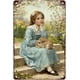 thumbnail image 1 of Letrero estaño conejo Pascua retro conejo vintage metal hogar jardín sala decoración pared Pascua 20x30cm, 1 of 6