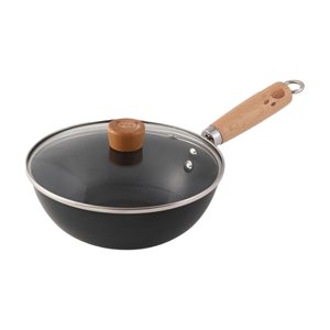 Bothyi - Sartén Wok Durable Wok Mango De Madera Recubrimiento General Antiadherente Cocinar Wok Antiadherente