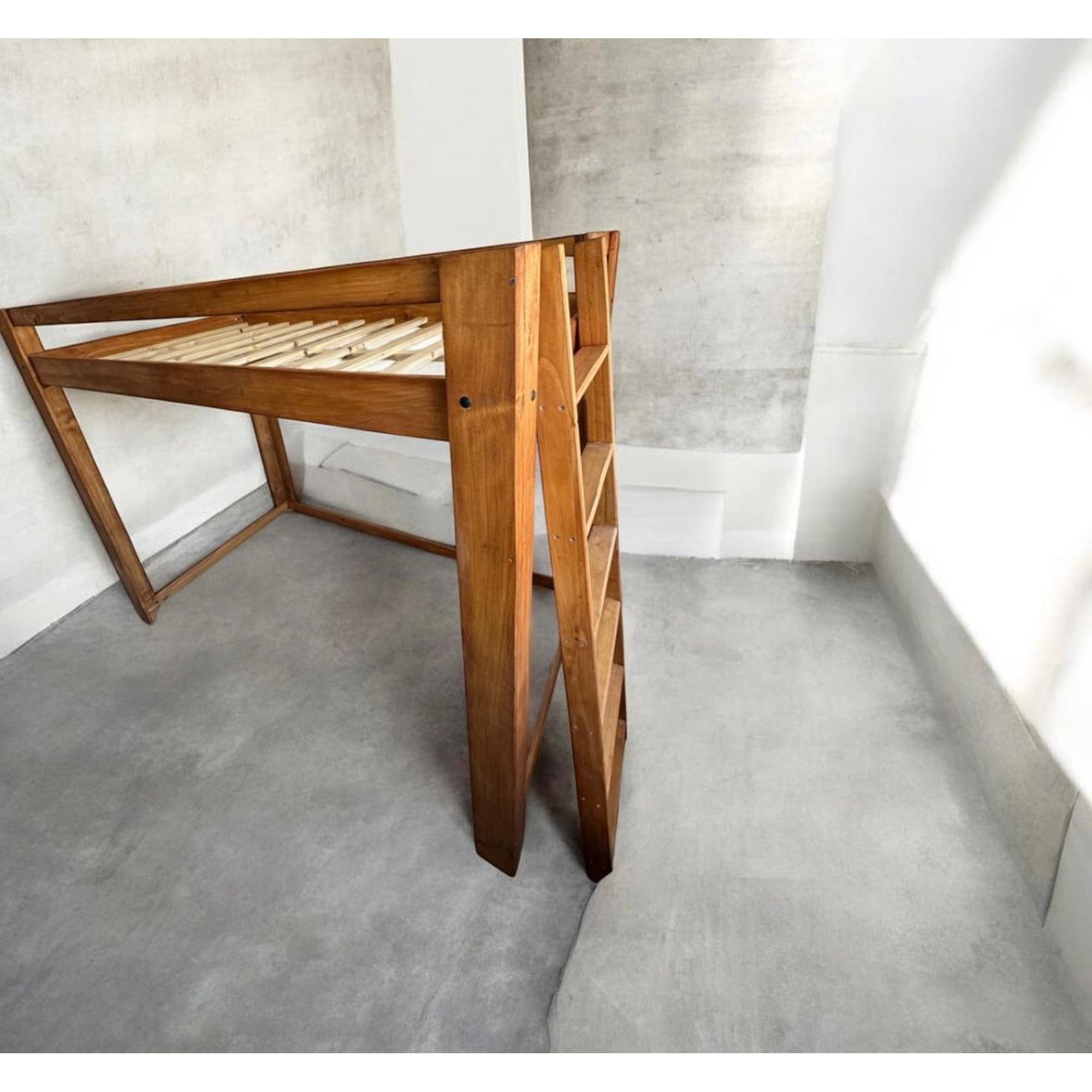 Myr - Cama Alta Con Escalera Desmontable 1 Plaza