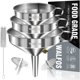 thumbnail image 1 of Embudo Walfos de acero inoxidable, paquete de 3 con colador y cepillo, 1 of 7