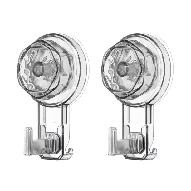 Uxcell 2 piezas de ganchos de ventosa al vacío, ganchos de succión ABS sin taladro para toallas, soporte de almacenamiento de bolas de baño para organización del hogar en baño y cocina, negro