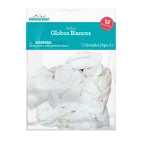Set 12 Globos De Latex Color Blanco, 1 Un  Way To Celebrate