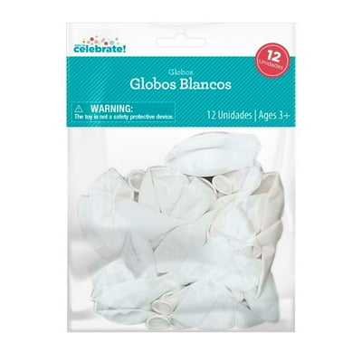 Set 12 Globos De Látex Color Blanco, Producto Surtido 1 Un  Way To Celebrate