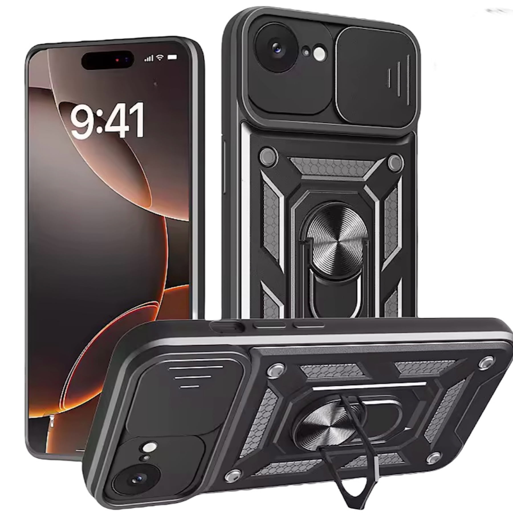 Genérico - Carcasa Armor Con Anillo Para Iphone 16e