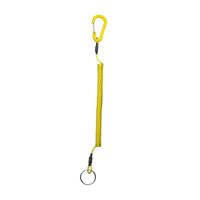 Magideal - Cordón Retráctil Seguro En Espiral, Cordones De Pesca, Llaveros Elásticos De Liberación Rápida, Accesorios Con Mosquetón Para Alicates Y Aparejos Amarillo