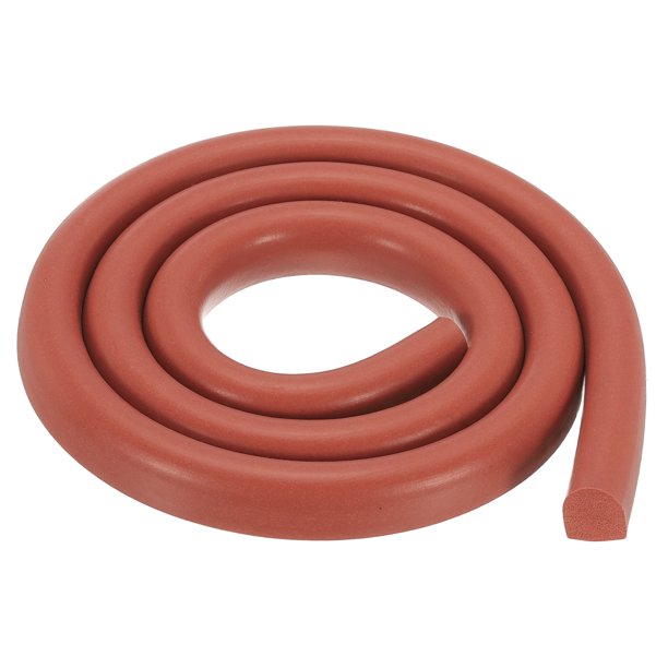 Uxcell Tira de Sellado de Espuma de Silicona, 0.6"Anx0.7"Tx6.6FT Semicircular de Alta Densidad de Goma Espuma Sólida para Bloqueo de Grietas Aislante, Rojo