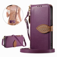 Funda Tipo Cartera Foxdock Para Samsung Galaxy S26 Edge Con Ranuras Para Tarjetas, Soporte Y Cremallera - Pulsera Larga Púrpura