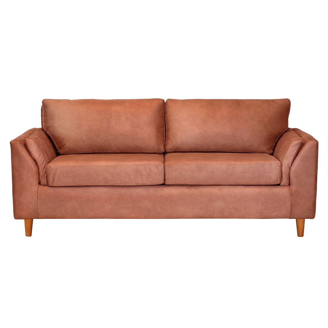 Sofa Milan 3C Con Resortes Pocket Cuero Kentucky Tabaco