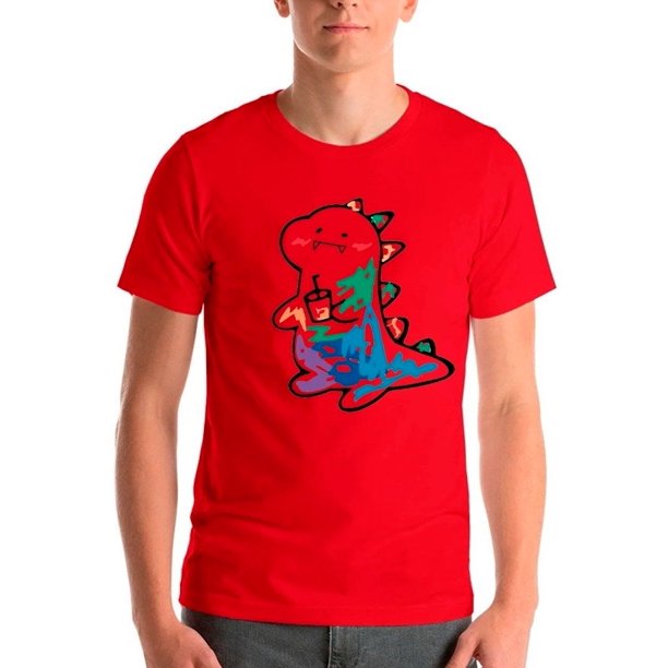 Polera Estampada Dinosaurio Kawai Colores Hombreniño