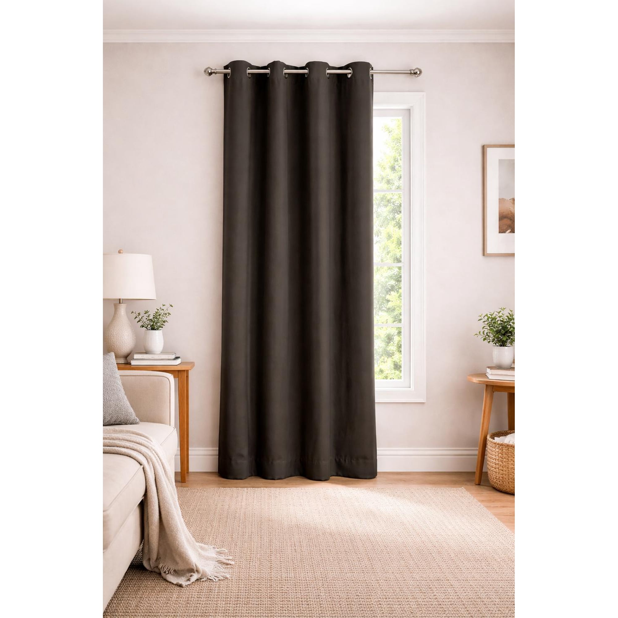 Clems - Cortina 100% Blackout De Tela Engomada 1 Paño Cafe