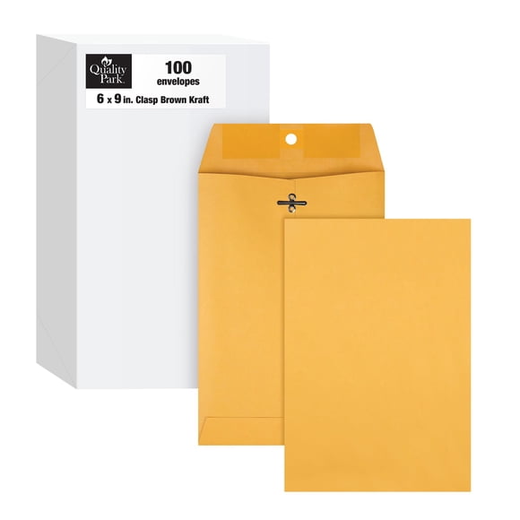 Sobres con cierre Quality Park, papel kraft, 6 x 9, 28 libras, 100 unidades