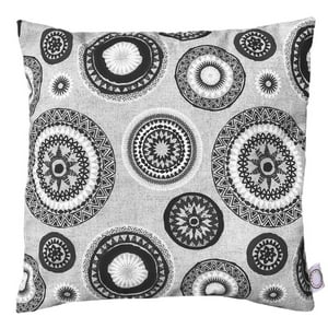 Elizabeth Peper - Cojin Decorativo Diseño Mandalas Blanco Negro 45X45 Relleno