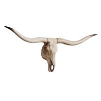 Bothyi - Resina Long Horned Ram Decor Skull Wall Mount Skull Decor Para Home Office A 77.5X32X12Cm