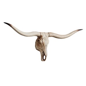 Bothyi - Resina Long Horned Ram Decor Skull Wall Mount Skull Decor Para Home Office A 77.5X32X12Cm