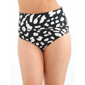 Samia - Bikini Calzón Pin Up Doble Uso Estampado Negro M