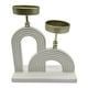 thumbnail image 1 of Candelabro Porta Vela Doble De Madera Blanco Con Dorado, 1 of 7