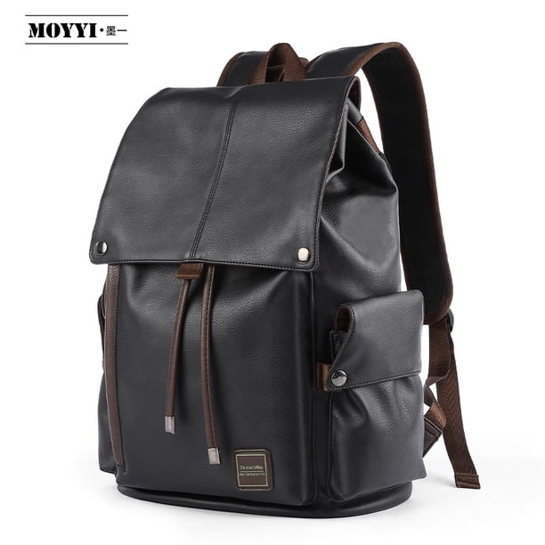 2024 Lether Men Backpack Vintage For Teenager Laptop PC Portable Bags Designer Boys Travel Backpack Thin School Luxury Mochila