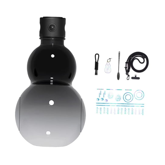 Fiocias - Botella De Agua De Calabaza Botella De Bebida Para Acampar Senderismo Actividades Al Aire Libre Negro Gris