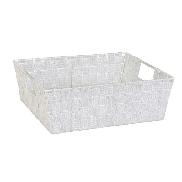 Decoración Hogar Canasta Tejida M-White Poliproplileno