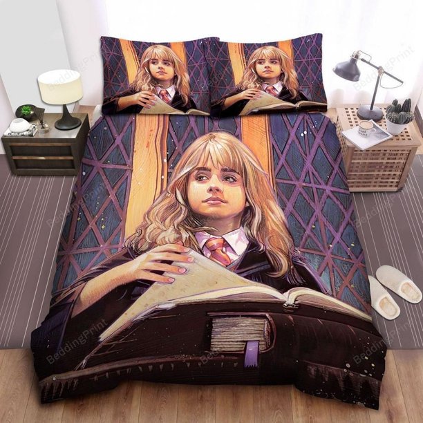 Hermione In The Class Realistic Painting Quilt Duvet Cover Set Queen Pillowcase3-Piece Bedding Set