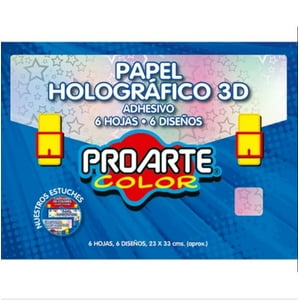 Genérico - Papel Holográfico 3D Adhesivo 6 Hojas 6 Diseños