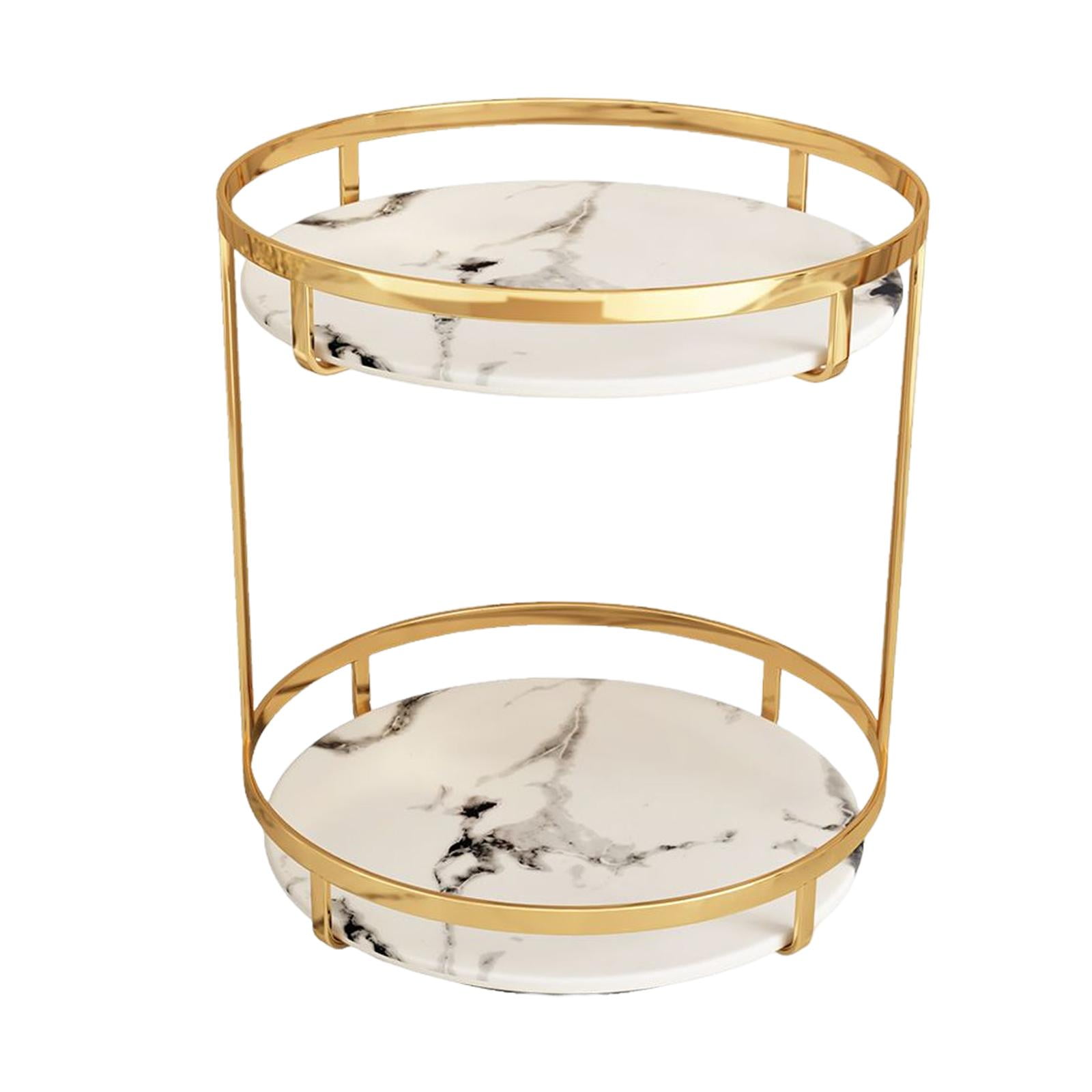 Magideal - Organizador De Maquillaje Nórdico, Caja De Almacenamiento De Soporte De Maquillaje De Doble Capa Giratoria De 360 Grados Para Brochas De Maquillaje De