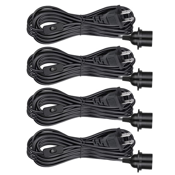 Cable para lámpara colgante Zarnicy 4,9 m paquete de 4, negro E26/E27