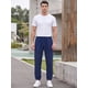 thumbnail image 2 of INSPIRE CHIC Pantalones Jogger de Hombre Casuales con Textura y Cintura con Cordón M Azul Marino, 2 of 5