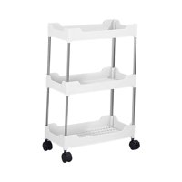 Bothyi - Carro De Almacenamiento Con Ruedas, Soporte Para Frutas, Carro Utilitario Rodante Para Oficina, Garaje, 3 Capas Ensanchadas