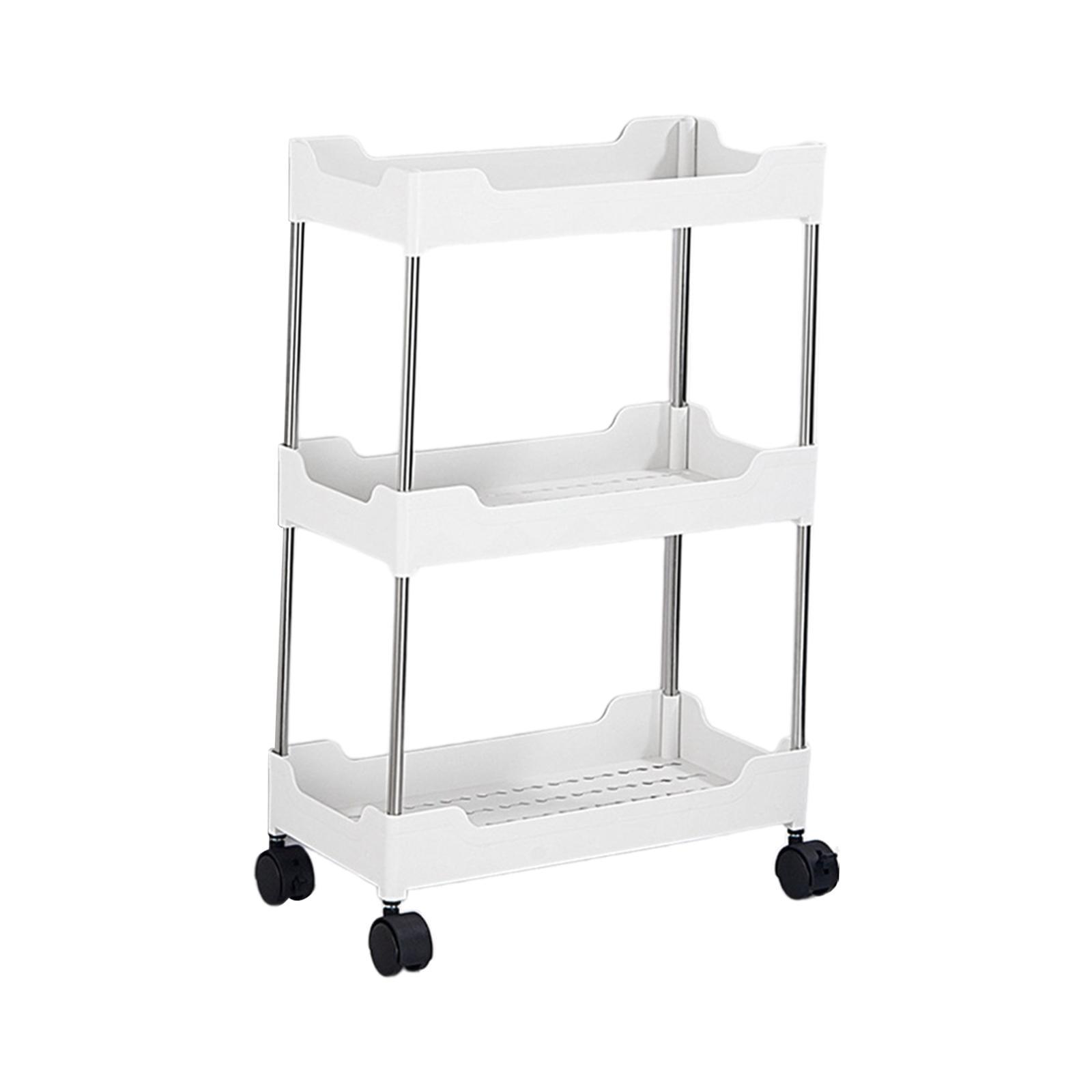 Bothyi - Carro De Almacenamiento Con Ruedas, Soporte Para Frutas, Carro Utilitario Rodante Para Oficina, Garaje, 3 Capas Ensanchadas