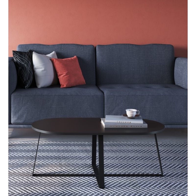 Decocasa - Mesa De Centro Ovalada Negro