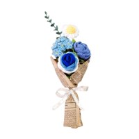 Bothyi - Ramo De Flores De Ganchillo Flores Artificiales Duraderas Por Artesanos Profesionales Azul