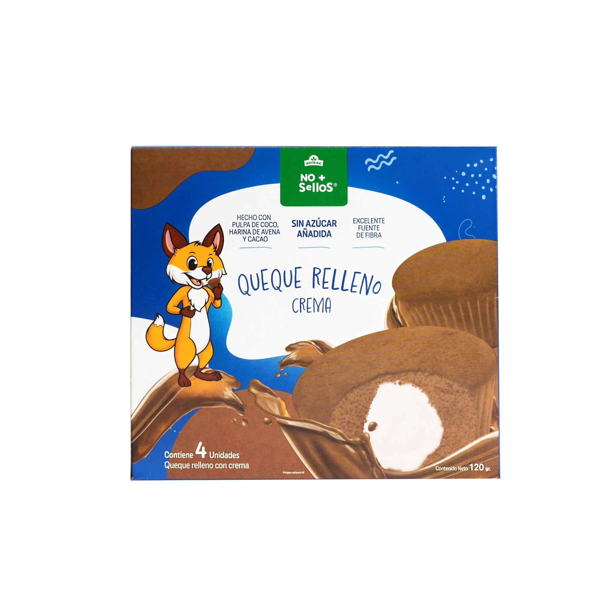 Queque Relleno Crema 120 g No + Sellos