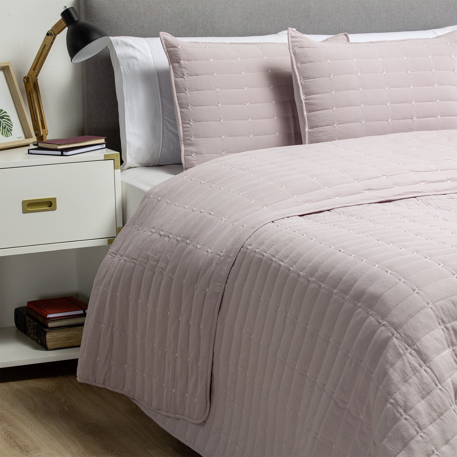 Zahr - Cubrecama Bordado Prewash King Malva