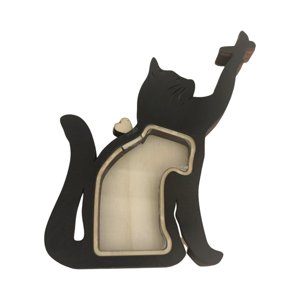 Magideal - Caja De Recuerdos De Pelo De Perro Recipiente Para Cabello De Mascotas Caja Memorial Para Pelaje De Perro Y Gato Diseño Artístico Decoración De Mesa A Negro