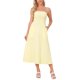 thumbnail image 1 of INSPIRE CHIC Vestido largo de verano sin tirantes con nido de abeja a cuadros para mujer Amarillo L, 1 of 6