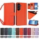 thumbnail image 4 of Funda Cartera Trébol para Samsung Galaxy A55 5G con Ranuras Tarjetas y Carga Inalámbrica Naranja, 4 of 6