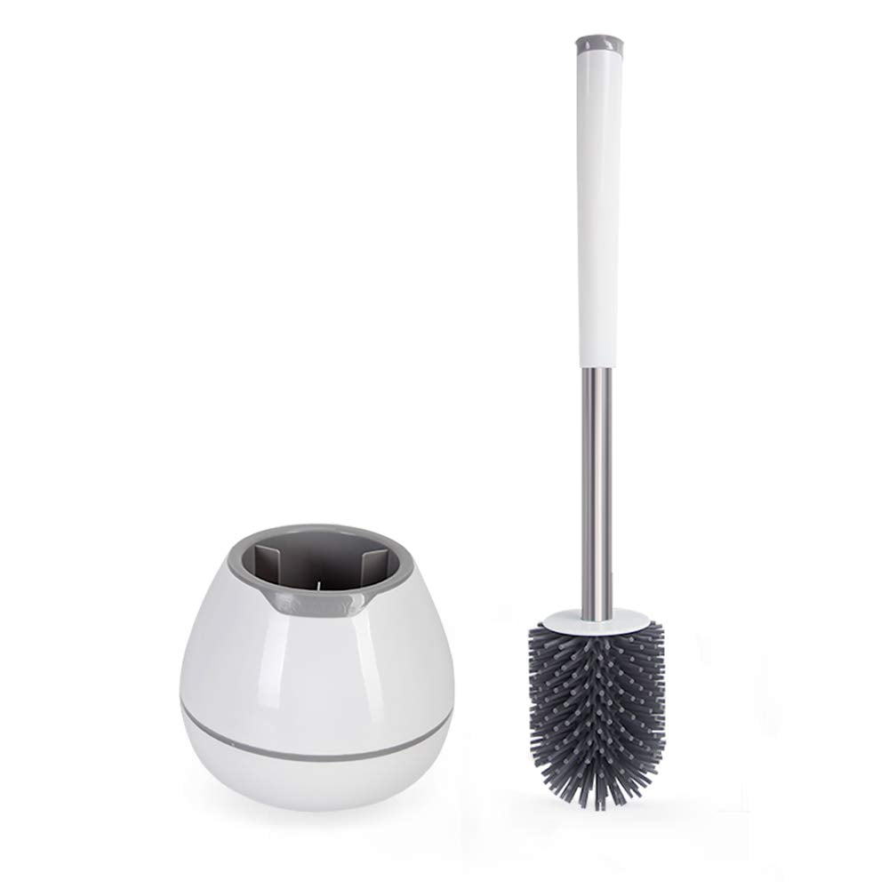 Juego De Escobillas Para Inodoro Boomjoy, Limpiador De Cuencos De Silicona, Color Blanco