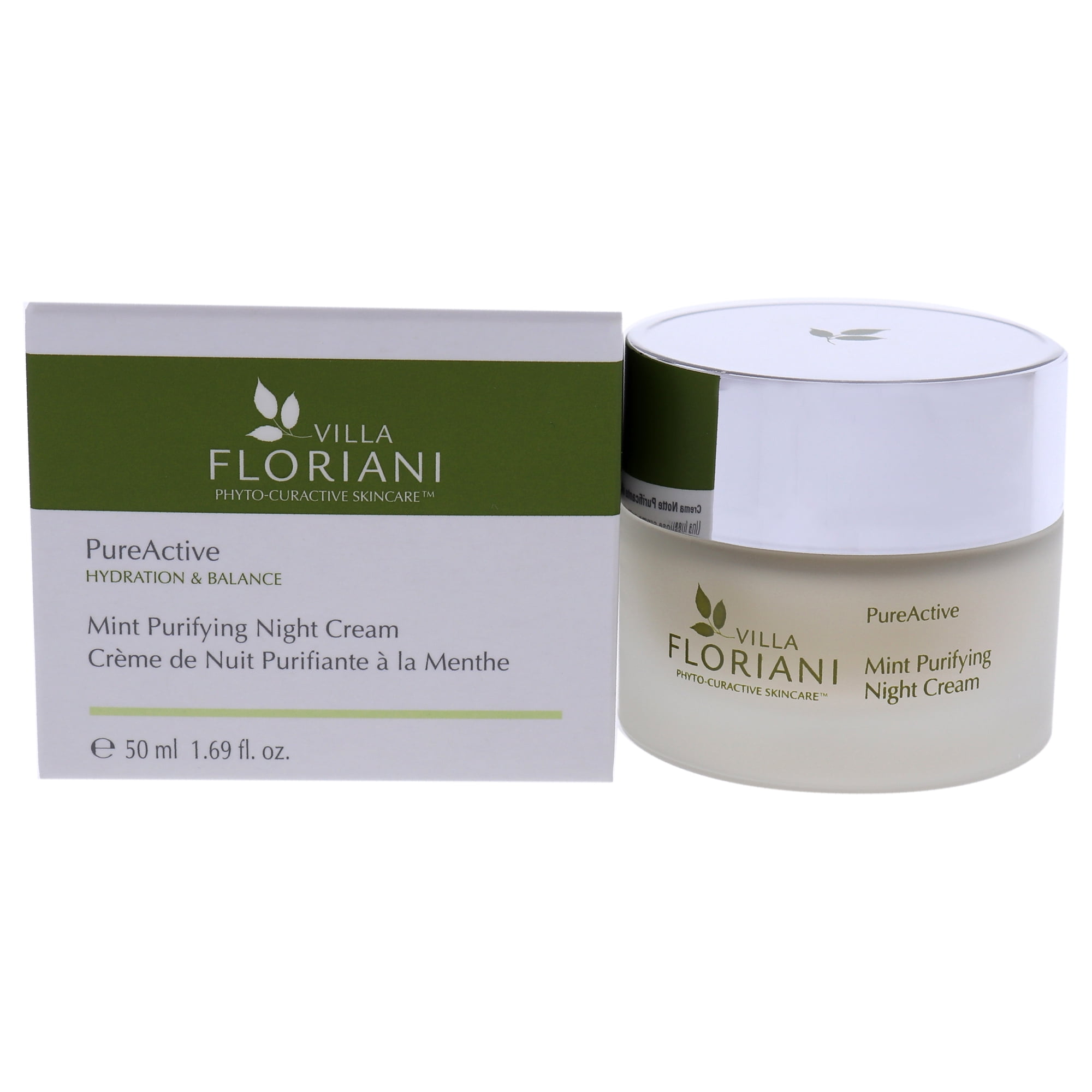 Villa Floriani - Crema De Noche Purificante Pureactive - Menta De Para Unisex - 1,69 Oz De Crema