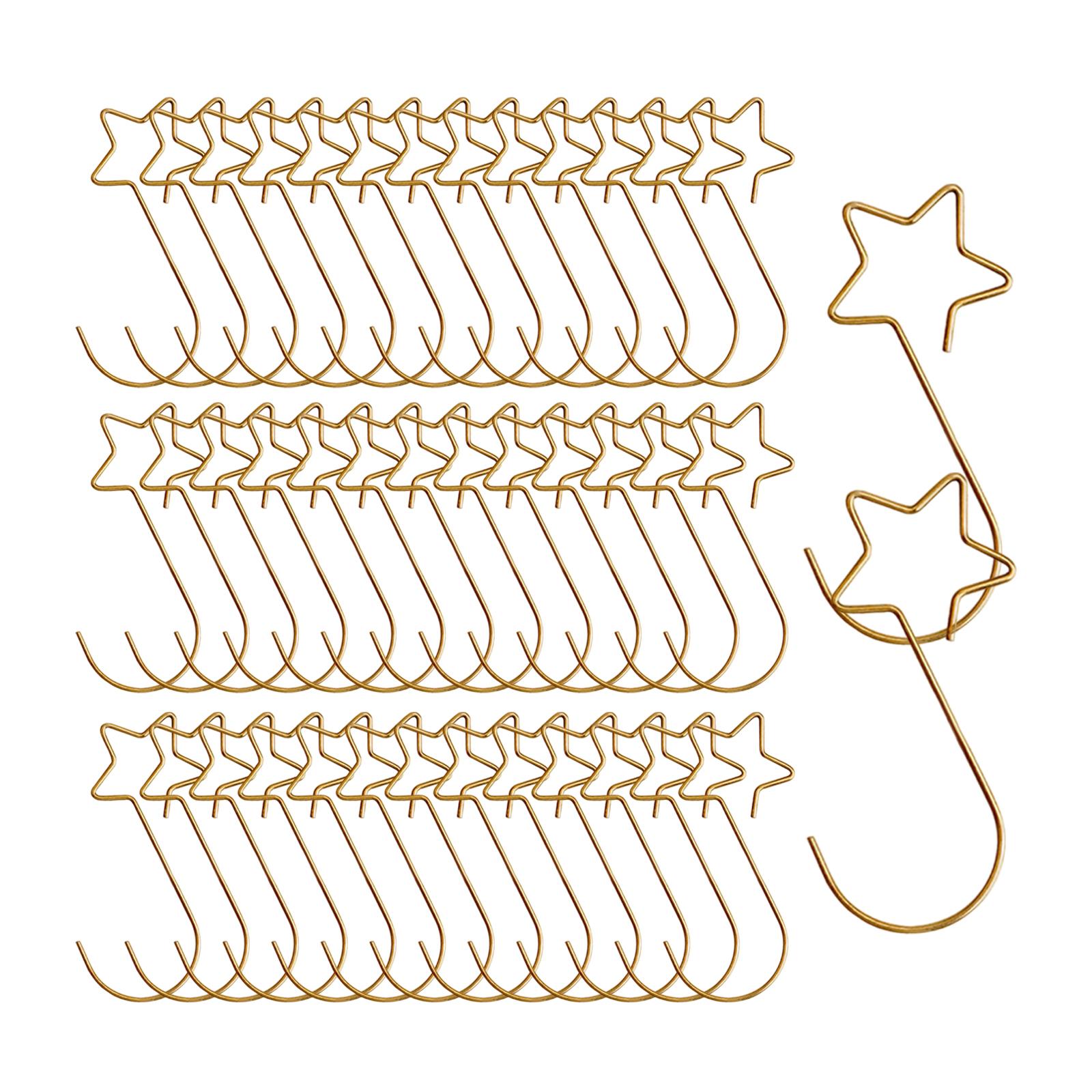 Bothyi - 100X Ganchos Para Árboles De Navidad Suministros Navideños Para Decoraciones De Árboles De Navidad Metal Dorado