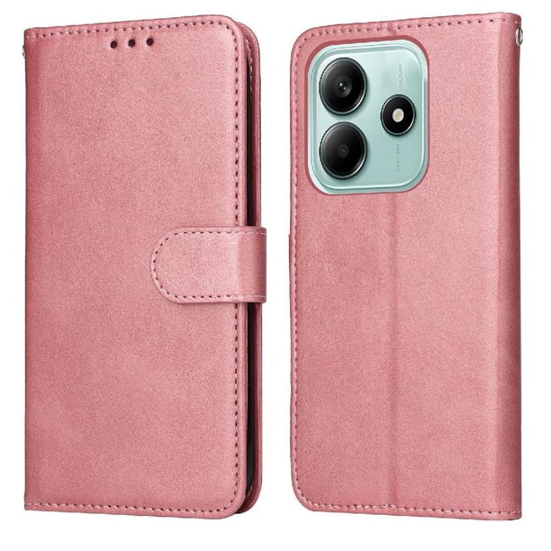 Funda Billetera para Xiaomi Redmi Note 14 5G con Porta Tarjetas y Soporte Ajustable Rosa